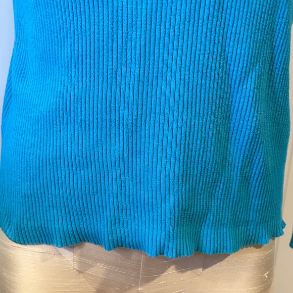 Ralph Lauren Turquoise Ribbed Turtleneck Sweater - Picture 3 of 6